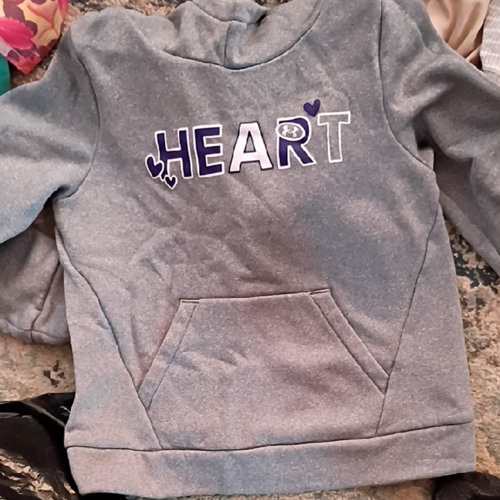 Under Armour Gray Kids Sweatshirt with Heart Design